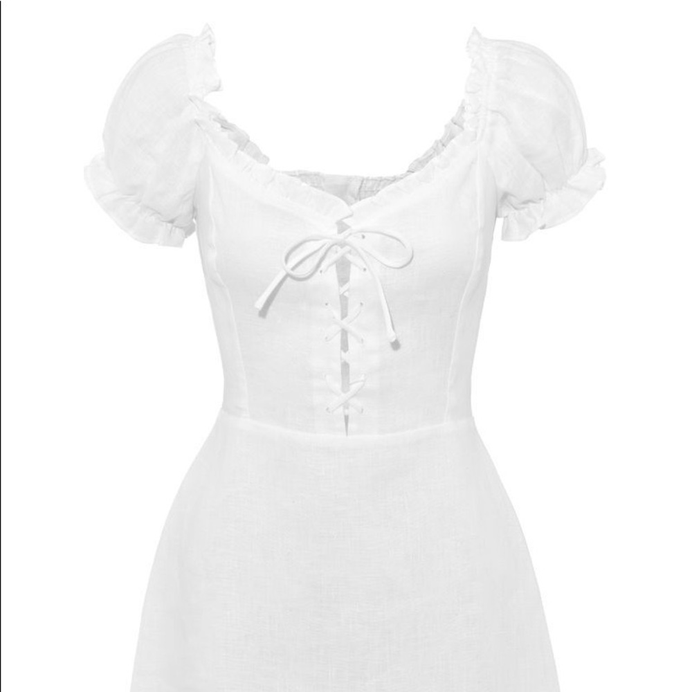 Milkmaid lace up white dress